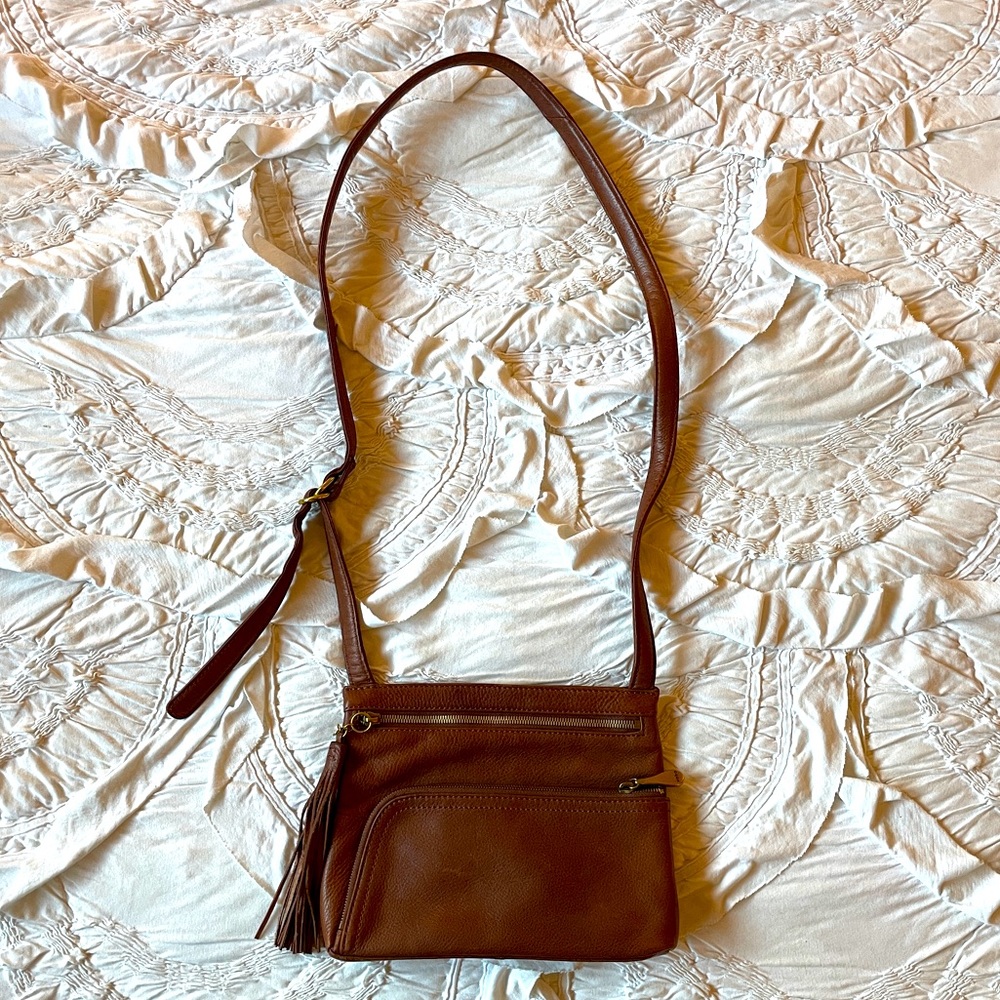 Brown Leather HOBO Crossbody Bag